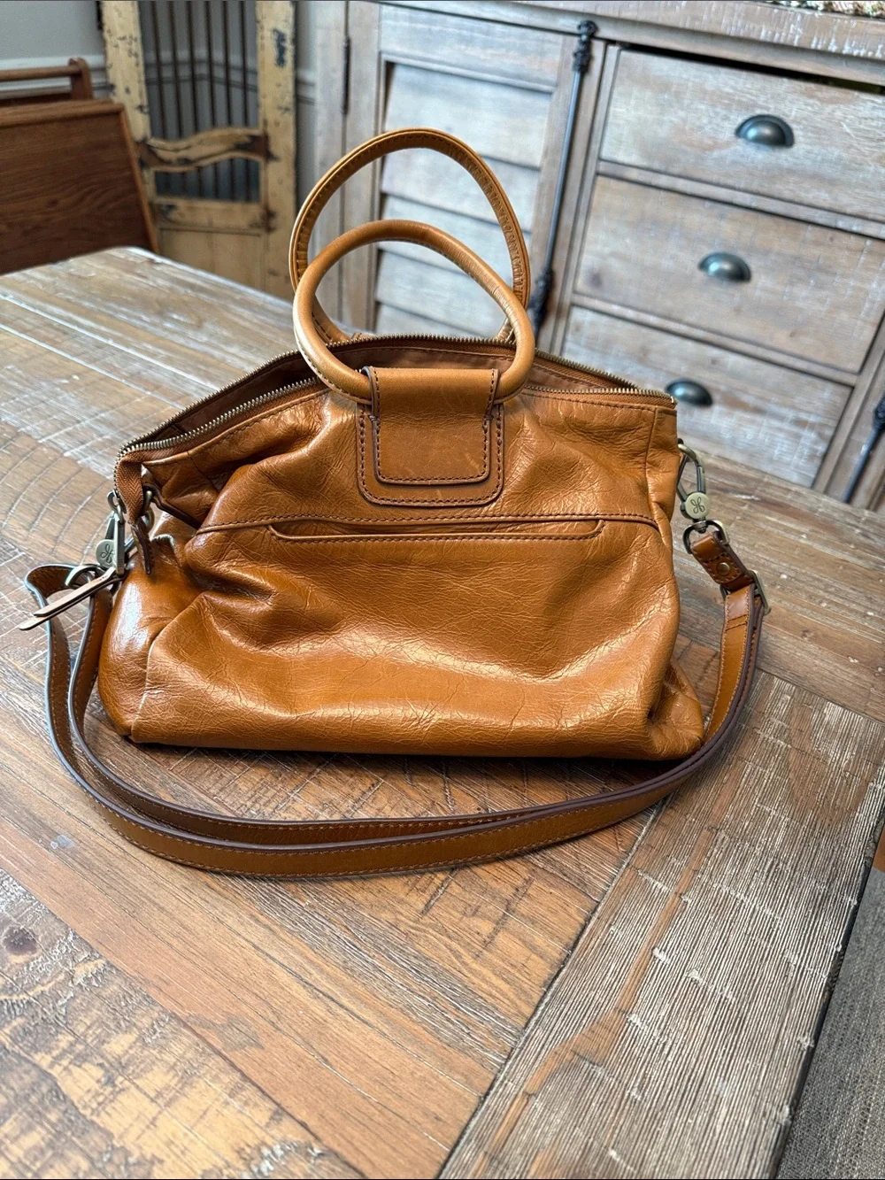 HOBO Rich Camel Color Leather Hobo Satchel
